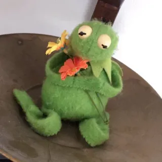 🌸 Kermit 科米蛙, 布偶, 玩偶, 可爱, 青蛙, 花, 绿色 telegram sticker