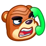 ☎️ urso, zangado, telefone, desenho animado, comunicação telegram sticker