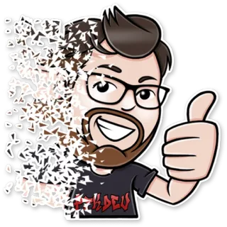 ☠️ HPDEV Палец вверх, Мультфильм, Очки, Аватар, HPDEV telegram sticker