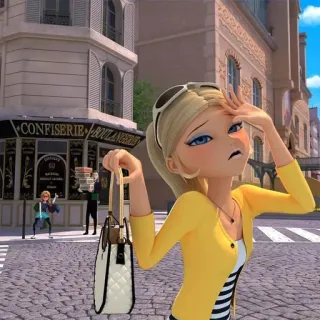 🐝 Chloe Bourgeois Miraculous: Tales of Ladybug & Cat Noir Cartoon, Mädchen, Blond, Chloe, Miraculous telegram sticker