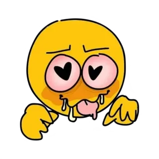 😍 表情符号, 卡通, 流口水, 表情, 欲望 telegram sticker