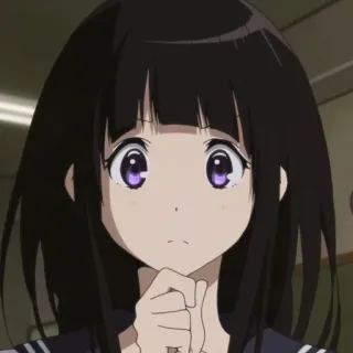 🌻 Chitanda Eru Hyouka 애니메이션, 소녀, 빙과, 치탄다 에루, 귀여운, 만화 telegram sticker