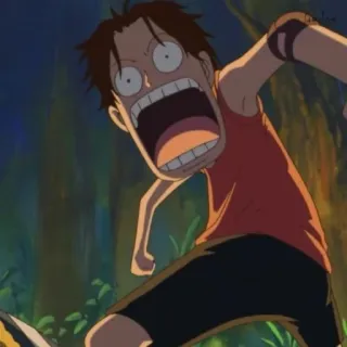 🏴‍☠️ Luffy One Piece anime, cartoon, character, monkey d. luffy, one piece, excited, manga whatsapp sticker