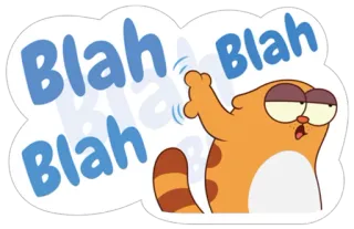 😶 Blah Blah chat, parlant, énervé, dessin animé, drôle telegram sticker