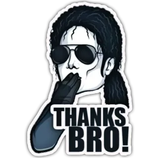 😘 Michael Jackson THANKS BRO! cảm ơn, biết ơn, biết ơn, cảm ơn, anh em telegram sticker