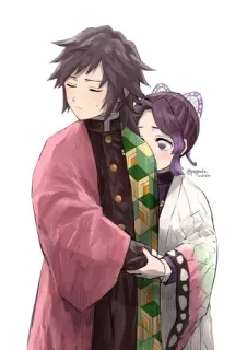 ⭐ Giyu Tomioka and Shinobu Kocho Demon Slayer anime, demon slayer, giyu tomioka, shinobu kocho, characters, art whatsapp sticker