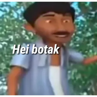 🏴 Hei botak kartun, karakter, pria, melayu telegram sticker