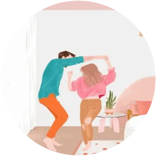 🌸 пара, танцы, дом, любовь, романтика telegram sticker