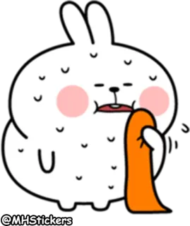 😩 @MHStickers rabbit, cartoon, cute, animal, sticker telegram sticker