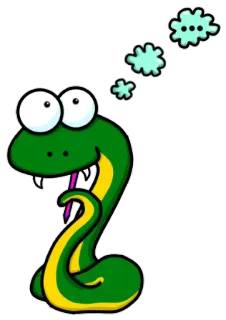 🤔 змея, мультфильм, думает, животное, зеленый, иллюстрация telegram sticker