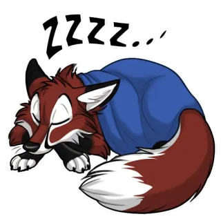 😴 Z-Z-Z-Z... raposa, dormindo, desenho animado, animal, fofo, zzz, sonolento telegram sticker