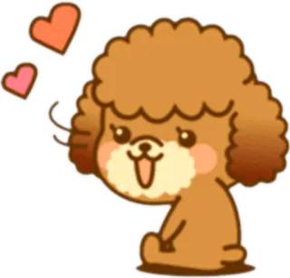 💕 cão, animal, coração, fofo, filhote telegram sticker