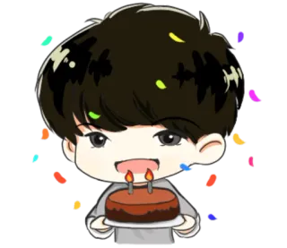🎂 卡通, 生日, 蛋糕, 庆祝, 彩带, 快乐 telegram sticker