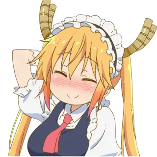 ☺️ Tohru Miss Kobayashi's Dragon Maid Anime, Drago, Maid, Kawaii, Carino telegram sticker