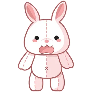 😨 ウサギ, バニー, かわいい, ステッカー, おもちゃ, ぬいぐるみ telegram sticker