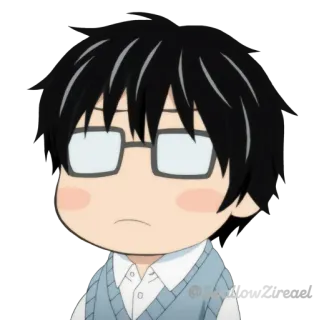 🙁 Anime, Nhân vật, Kính, Dễ thương, Manga telegram sticker