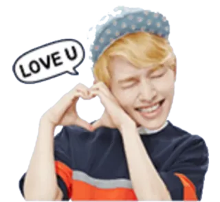 ❤ LOVE U любовь, сердце, Kpop, милый, нежность whatsapp sticker