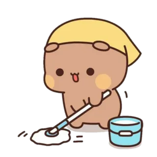 🐻 Reinigung, Wischen, Süß, Liebenswert, Tier telegram sticker