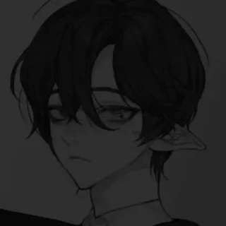 🖤 anime, manga, elf, character, portrait, art, illustration whatsapp sticker