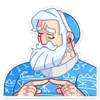 ☺️ зимнее ซานต้า, ฤดูหนาว, หิมะ, หนาว, ฮิปสเตอร์, รอยสัก, คริสต์มาส telegram sticker