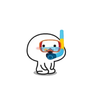 💦 Cartone animato, Snorkeling, Immersioni, Sport acquatici, Estate, Carino, Personaggio, Oceano telegram sticker
