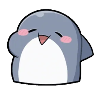 ⭐ cute, happy, kawaii, dolphin, animal whatsapp sticker