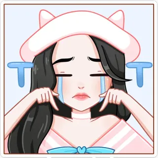 😭 울음, 슬픔, 눈물, 애니메이션, 만화, 이모지 telegram sticker