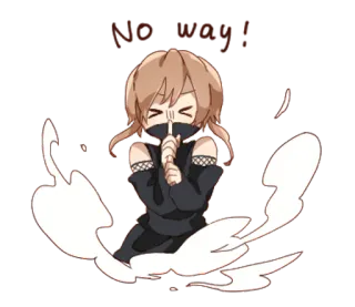 👩 No way! Anime, Mädchen, Süß, Unmöglich, Ninja telegram sticker