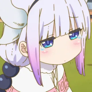 🖇 Kanna Kamui Miss Kobayashi's Dragon Maid kanna, anime, menangis, naga, imut whatsapp sticker