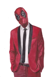 😈 Deadpool deadpool, marvel, superhero, red suit, mask, funny, comic book telegram sticker