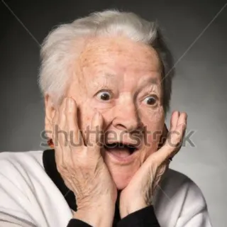 😳 nonna, anziana, sorpresa, shock, ritratto, vecchiaia telegram sticker
