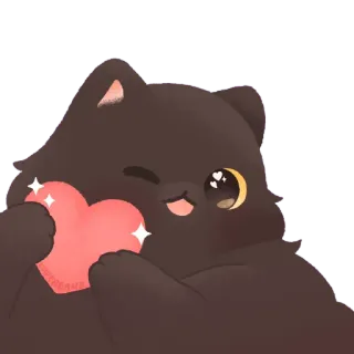 🥰 kucing, binatang, imut, hati, cinta, kawaii, stiker whatsapp sticker