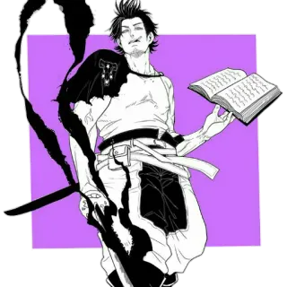 😌 Yami Sukehiro Black Clover Anime, Mangá, Magia, Espada, Fumar whatsapp sticker