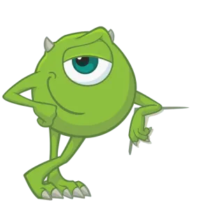 😏 Mike Wazowski Monsters, Inc. Mike Glotzkowski, Die Monster AG, Disney, Pixar, Charakter, Grünes Monster, Cartoon telegram sticker