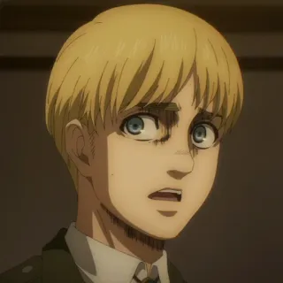 ⚔️ Armin Arlert Attack on Titan Anime, Personagem, Cabelo Loiro, Ataque dos Titãs, Armin Arlert, Mangá telegram sticker