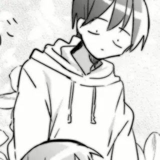 🗞 Anime, Mangá, Moletom com capuz, Monocromático, Desenho animado telegram sticker