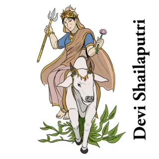 🕉️ Shailaputri Devi Shailaputri Diosa hindú, Deidad, Religión india, Divino, Mitología whatsapp sticker
