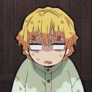 😓 Zenitsu Agatsuma Demon Slayer Anime, Demon Slayer, Zenitsu, Drôle, Effrayé, Expression, Choqué telegram sticker