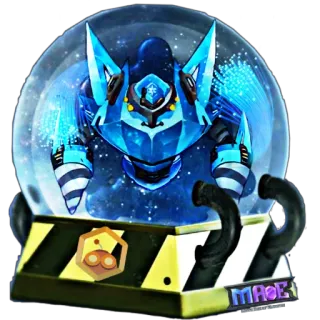 🧊 MABE robot, palla di neve, futuristico, tecnologia, blu, ghiaccio, macchina telegram sticker