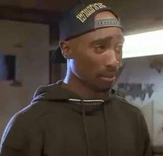 🙁 Tupac Shakur rappeur, acteur, musicien, années 90, hip hop whatsapp sticker