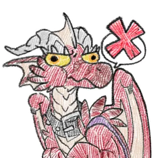 👎 naga, kartun, karakter, fantasi, binatang, reptil telegram sticker