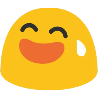 😅 Emoji, Uśmiech, Szczęśliwy, Żółty, Kreskówka telegram sticker