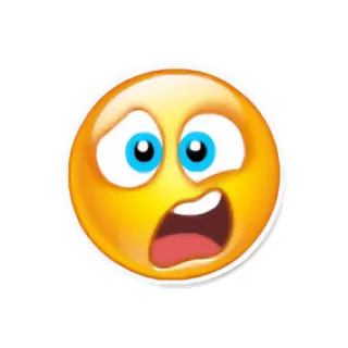 😳 Emoji, chocado, assustado, preocupado, Emoticon telegram sticker