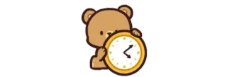 ⏰ orso, orologio, cartone animato, animale, tempo telegram sticker