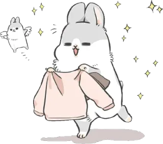 ☺️ bunny, cute, animals, kawaii, rabbit, sparkles, clothing telegram sticker