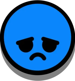 😞 悲しい, 青, 絵文字, 顔 telegram sticker