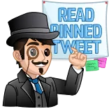 📰 READ PINNED TWEET tweet, information, social media, message whatsapp sticker