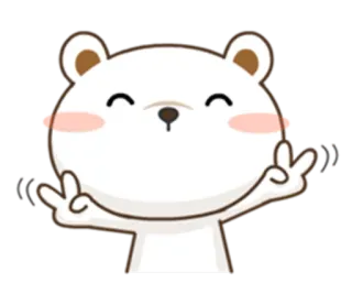 ✌️ oso, dibujos animados, animal, lindo, signo de paz, pegatina telegram sticker