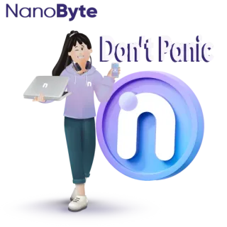 😇 Don't Panic Kryptowährung, NomadByte, Digitale Währung, Blockchain, Coin, Krypto, Finanzen telegram sticker