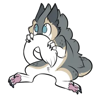 🧀 animal, cartoon, sticker, wolf, cute telegram sticker